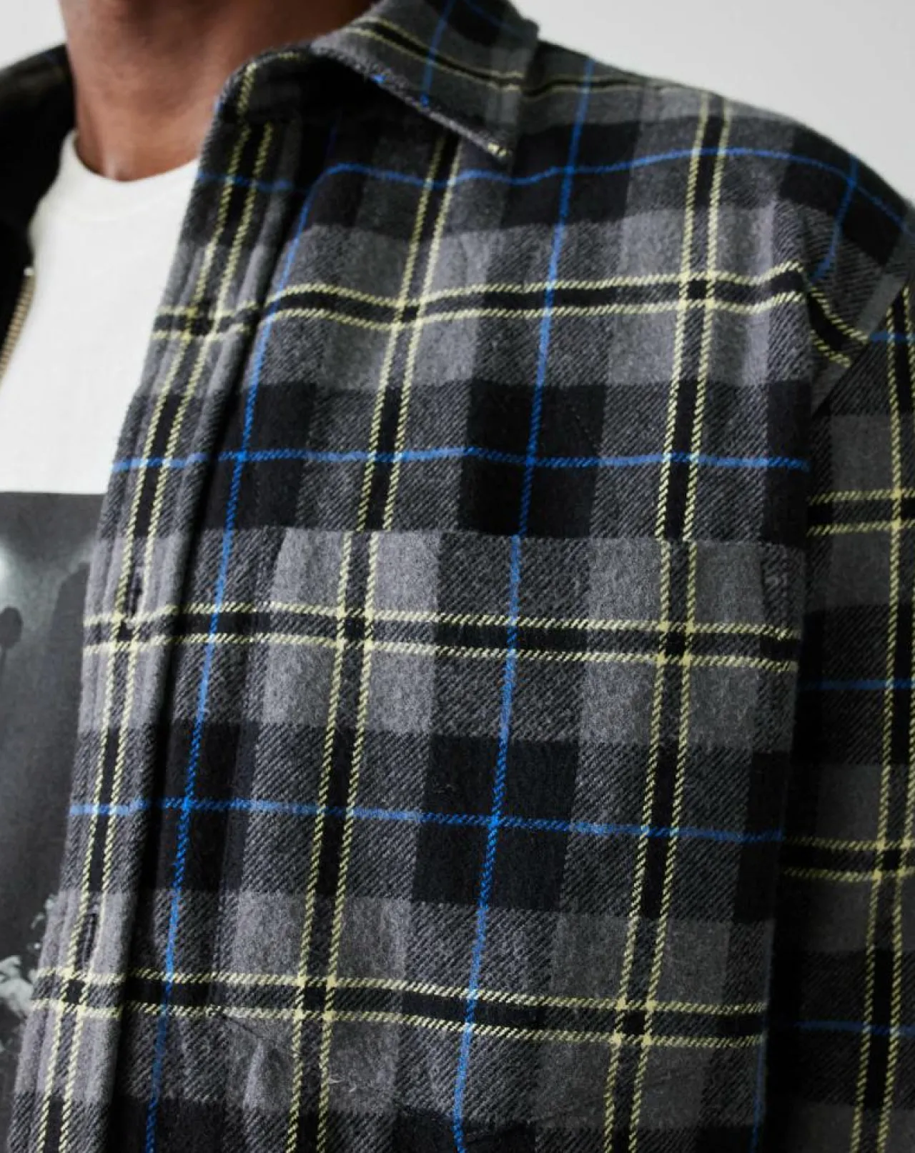 Surchemise Freeman épaisse à carreaux gris/bleu