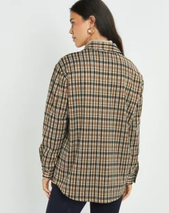 Surchemise Leoni à carreaux café