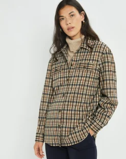 Surchemise Leoni à carreaux café