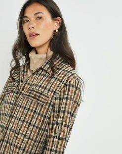 Surchemise Leoni à carreaux café