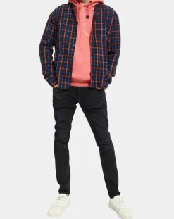 Surchemise légère à carreaux bleu marine