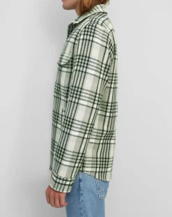 Surchemise manches longues Crx Poches Coton Organic vert/blanc