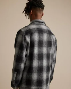 Surchemise regular 100% Laine Fonz à carreaux grise