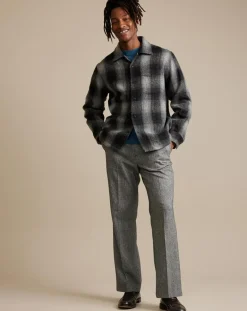 Surchemise regular 100% Laine Fonz à carreaux grise