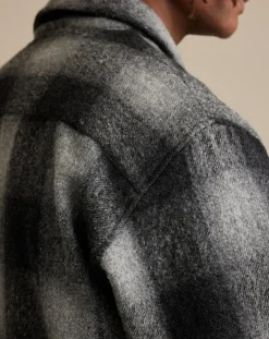 Surchemise regular 100% Laine Fonz à carreaux grise