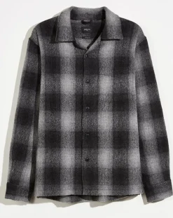 Surchemise regular 100% Laine Fonz à carreaux grise