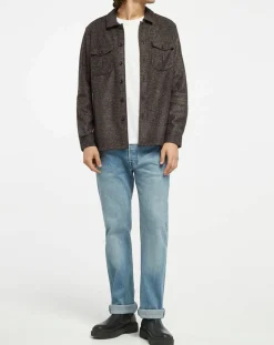 Surchemise Regular Fit en Flanelle imprimée Prince de Galles marron