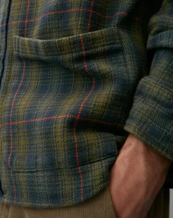 Surchemise Tartan à Poches kaki/bleu