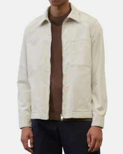 Surchemise zippée en Velours milleraies écrue