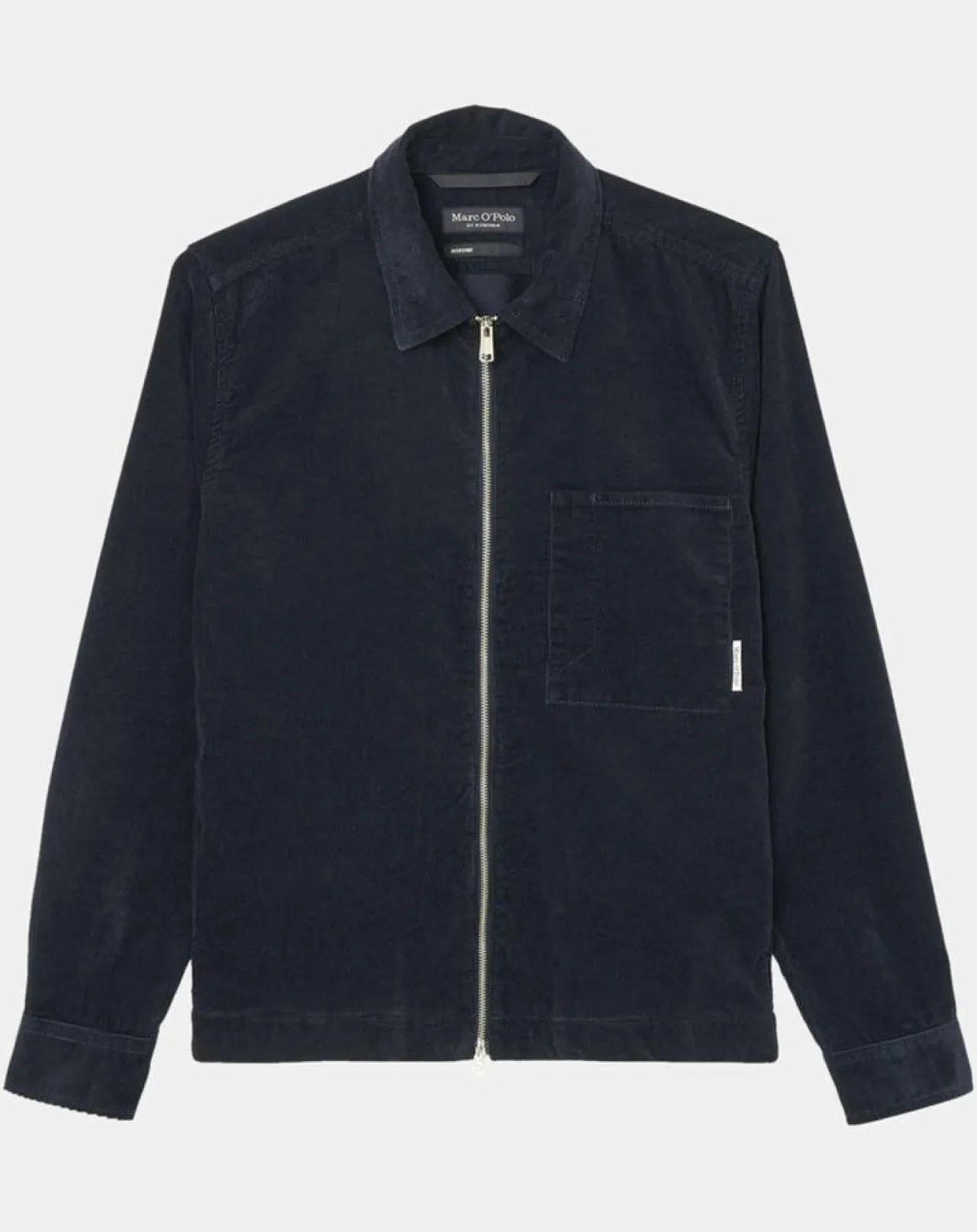 Surchemise zippée en Velours milleraies bleu marine