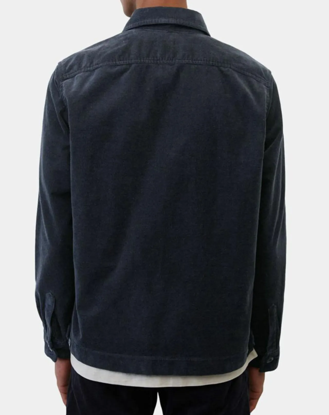 Surchemise zippée en Velours milleraies bleu marine