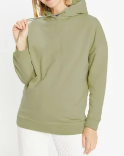 Sweat à capuche en Coton Bio Bahut kaki clair