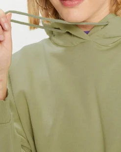 Sweat à capuche en Coton Bio Bahut kaki clair