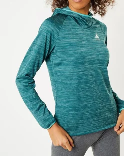 Sweat à capuche Run Easy Warm bleu/vert