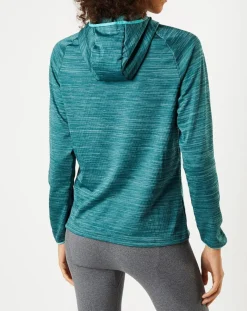 Sweat à capuche Run Easy Warm bleu/vert