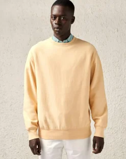 Sweat 100% Coton organique Flake orange pâle