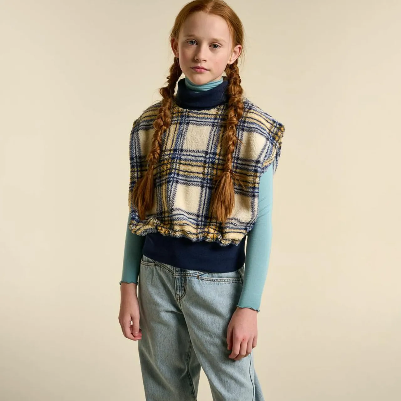 Sweat Anne tartan écru