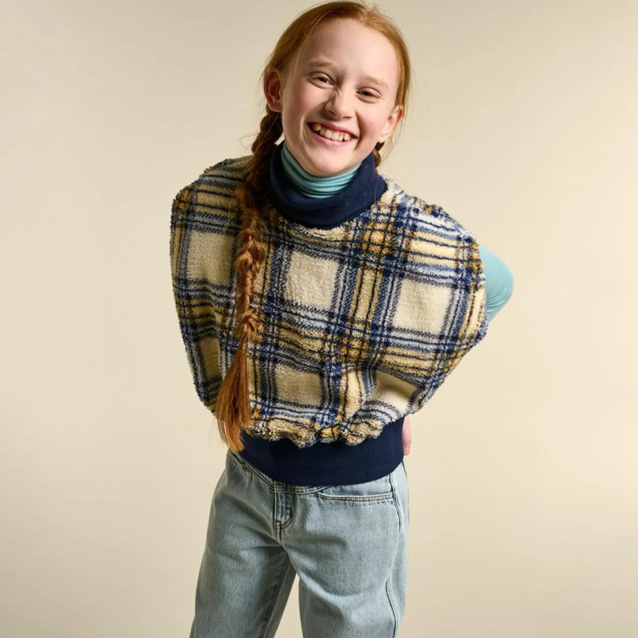 Sweat Anne tartan écru