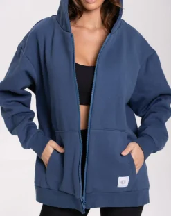 Sweat Capuche Flow bleu