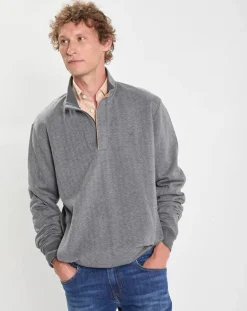 Sweat col camionneur Chevron gris