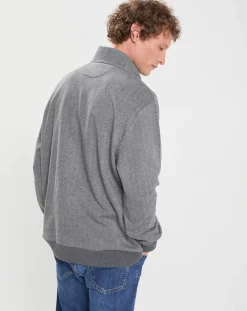 Sweat col camionneur Chevron gris