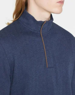 Sweat col montant Chevron bleu