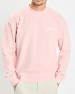 Sweat Col Rond Coton Organic rose clair