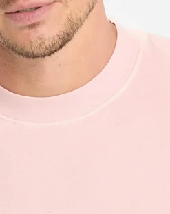 Sweat Col Rond Coton Organic rose clair