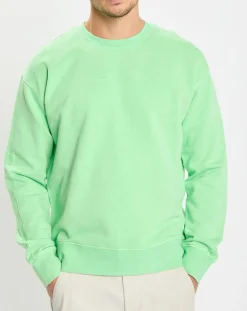 Sweat Col Rond Coudiere vert fluo