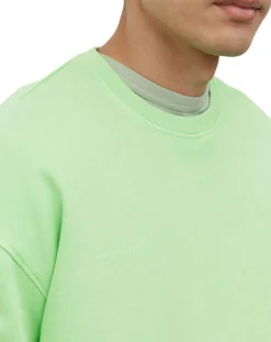 Sweat Col Rond Coudiere vert fluo