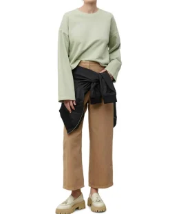 Sweat Col Rond Crop Coton Bio vert clair