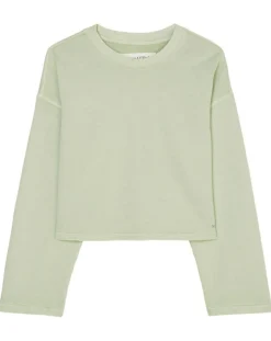 Sweat Col Rond Crop Coton Bio vert clair
