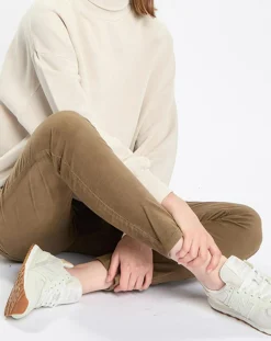 Sweat col roulé molletonné écru