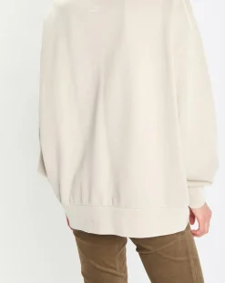 Sweat col roulé molletonné écru