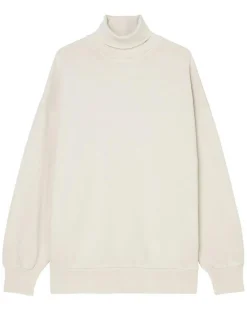 Sweat col roulé molletonné écru
