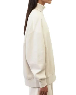 Sweat col roulé molletonné écru