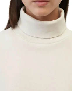 Sweat col roulé molletonné écru