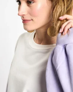 Sweat cr ml dip dye blanc/violet