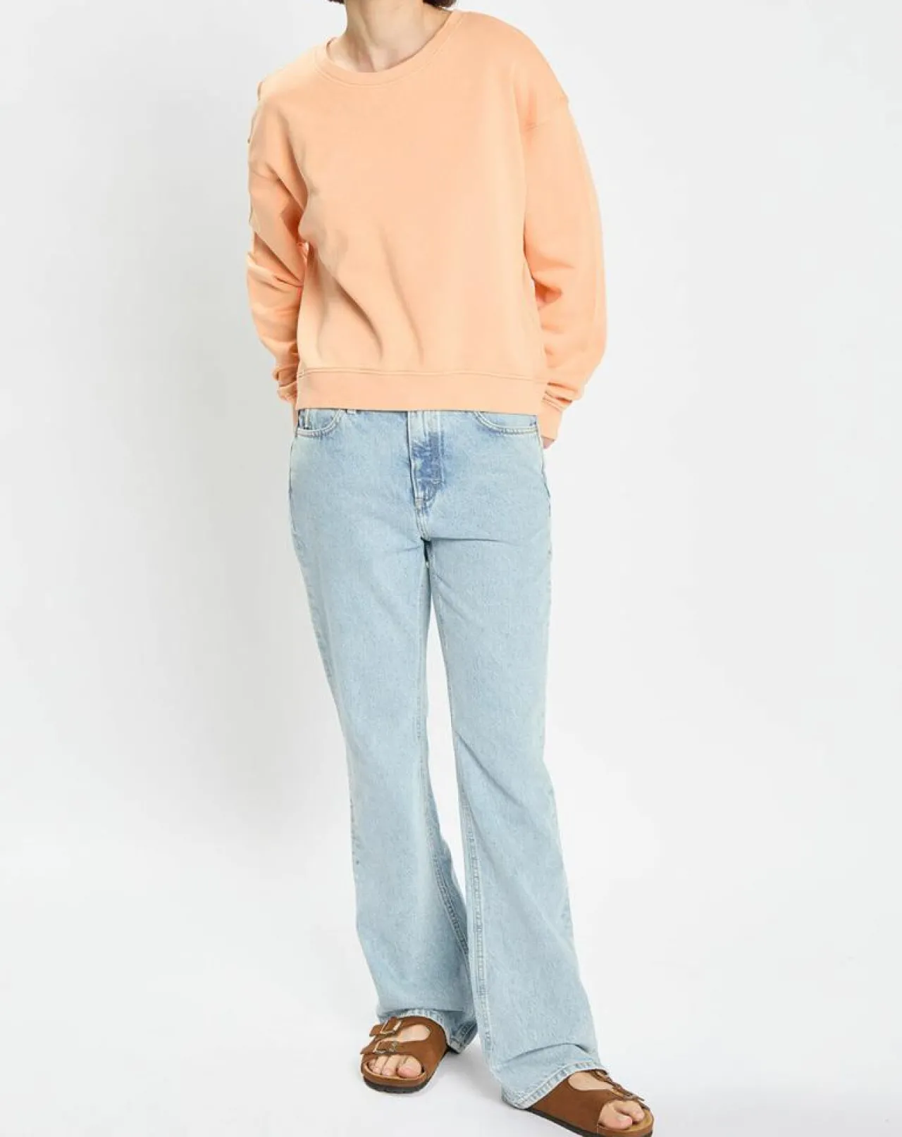 Sweat Crew Neck Coton Bio orange clair