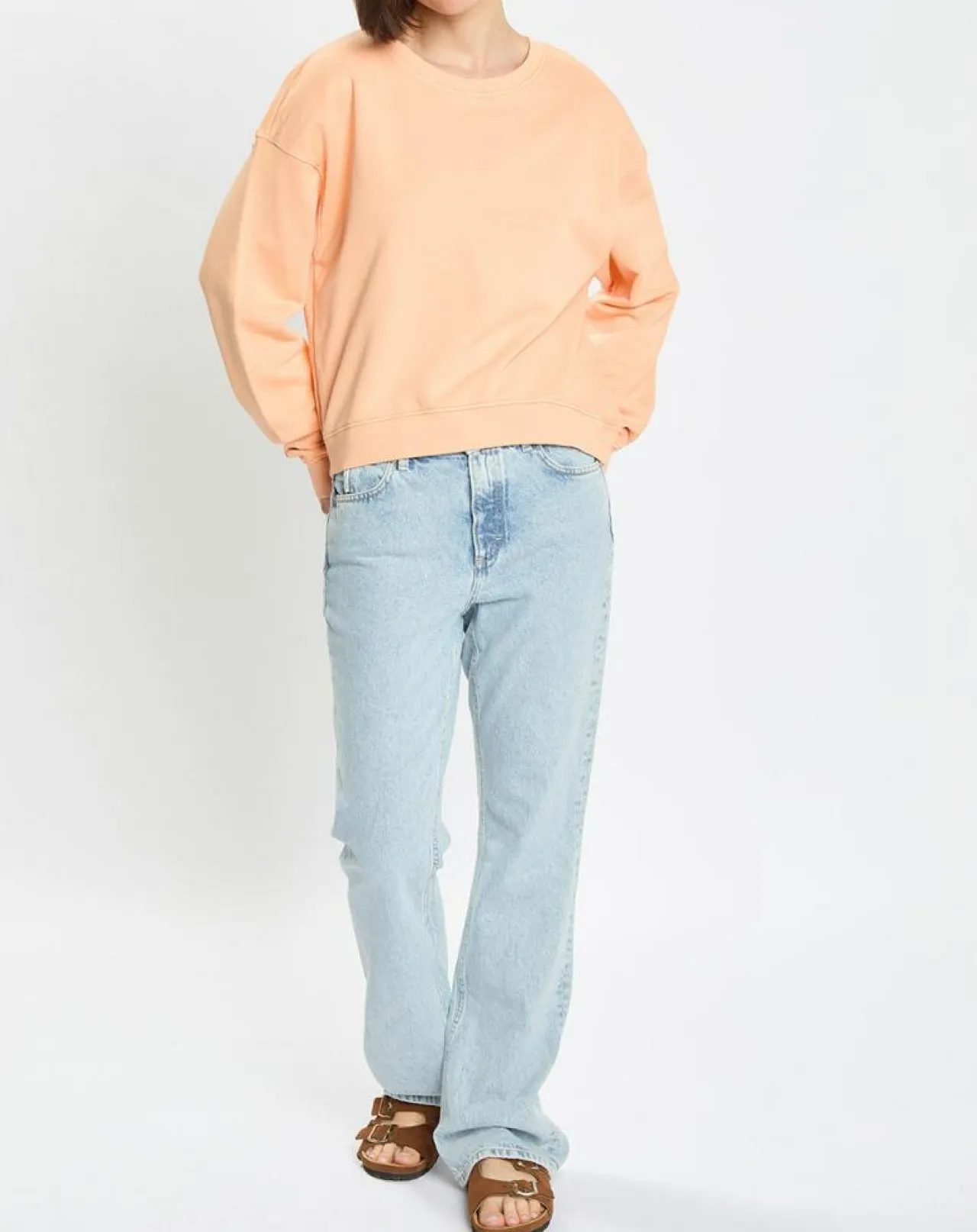 Sweat Crew Neck Coton Bio orange clair