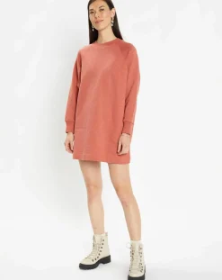 Sweat droit et long en Coton Lenny rose foncé