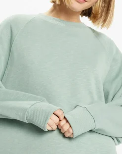 Sweat droit et long en Coton Lenny vert clair