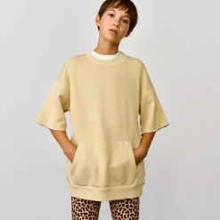 Sweat en Coton mélangé boyfriend Facile sable