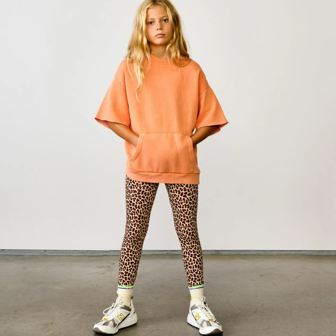 Sweat en Coton mélangé boyfriend Facile orange