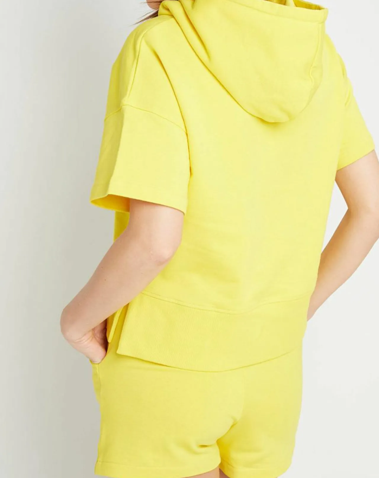 Sweat en Coton molletonné à capuche California manches courtes tournesol