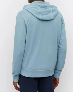 Sweat Full Zip à Capuche Coton Organic bleu clair