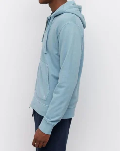Sweat Full Zip à Capuche Coton Organic bleu clair