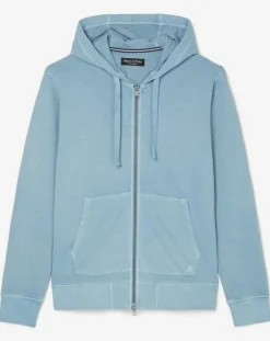 Sweat Full Zip à Capuche Coton Organic bleu clair