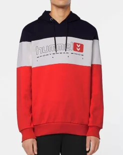 Sweat hoodie Musa en Coton bicolore noir/rouge