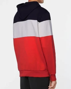 Sweat hoodie Musa en Coton bicolore noir/rouge